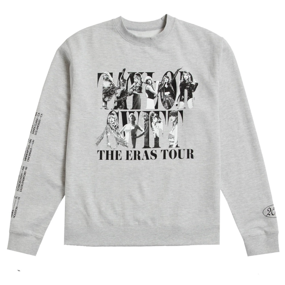 Taylor Swift The Eras Tour Gray Crewneck Sweatshirt